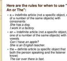 Член а, а, на английски: примери за употреба, правило