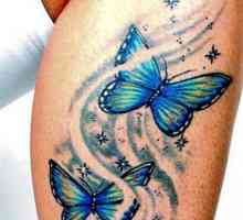 Пеперуда татуировка на крака на момиче: стойност и снимка