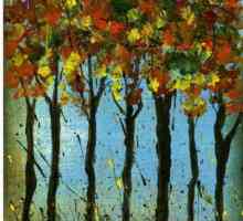 Начална училищна живопис: боядисана през есента - с молив и бои