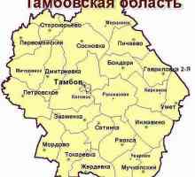 Градове на област Тамбов: списък. Територия, население