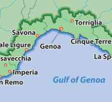Италия, крайбрежието на Лигурия. Плажове на брега на Лигурия. Починете на брега на Лигурия