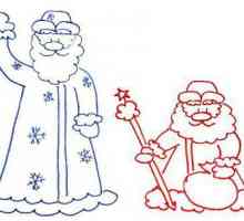 Как да нарисуваме Дядо Коледа и Снежната девойка стъпка по стъпка
