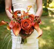 Оранжеви сватбени букети: снимка