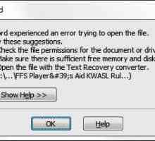 Грешка при отваряне на файла на Word: причини, разрешаване на проблеми