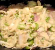 Рецептата за салата "Нежност" на празнична трапеза с пилешки гърди, ананас или сливова