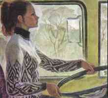 Композиция върху картината "Шофьор Валя" Вера Александровна Реки. Жени от съветската епоха