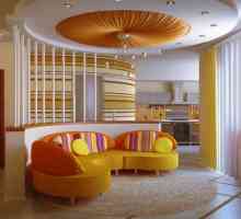 Модерен интериор на хола в светли тонове. Всекидневна в ярки цветове с ярки акценти (снимка)
