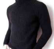 Raglan плетиво: мъжки вълнен пуловер