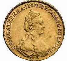 Златни, сребърни и медни монети на Катрин 2. Снимки и стойност