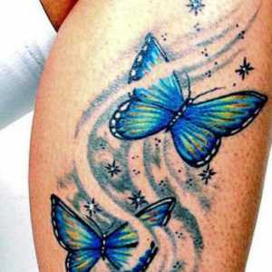 Пеперуда татуировка на крака на момиче: стойност и снимка