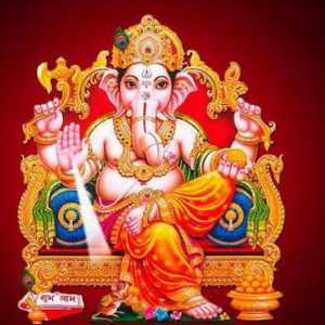 Бога на Ганеша (слон). В индуизма, бог на мъдрост и просперитет