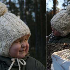 Детска шапка с обици и игли за плетене: стъпка по стъпка описание