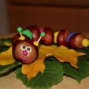 Детски занаяти: гъсеници от кестени със собствени ръце, изработени от хартия, пластилин, от топки