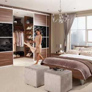 Дизайнерска спалня със съблекалня: опции и дизайнерски елементи