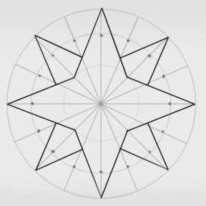 Как да нарисувате компас на етапи