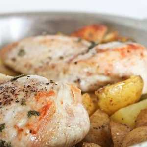 Как да се пекат пилешките филета с картофи във фурната?