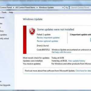 Код на съобщението 80073712 Windows 7: Грешка при актуализиране и методи за поправка