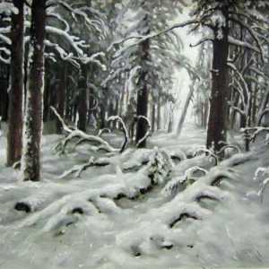 Красива композиция, базирана върху картината на Шишкин "Зима"