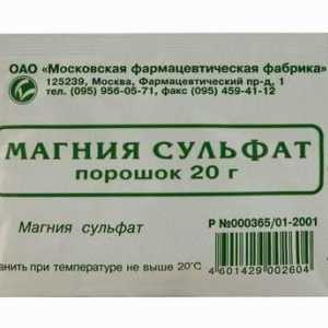 Лекарствен продукт "Магнезиев сулфат" (прах): инструкции за употреба, индикации,…