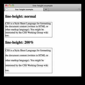 Разстояние между редовете, CSS, основи