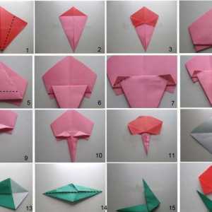 Оригами "роза": монтажни схеми