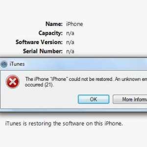 Грешка 21 на iPhone: причините за появата, как да го отстраните