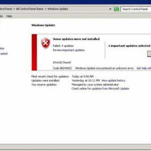 Грешка при актуализирането на Windows 7 8024402c: причините за появата и метода за корекция