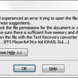 Грешка при отваряне на файла на Word: причини, разрешаване на проблеми