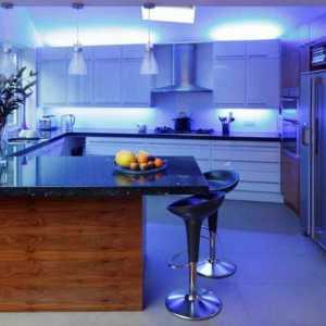 Осветление на работната площ в кухнята. Кухня: LED осветление