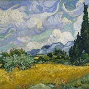 Полета, пшенични пространства в произведенията на Ван Гог. Живопис "Пшенично поле с…