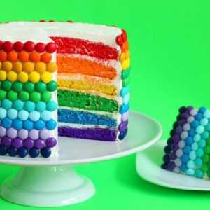 Rainbow cake: рецепта с снимка