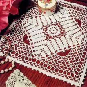 Салфетки квадратни плетене на една кука: диаграми и описания. Плетене на плетене на една кърпа…