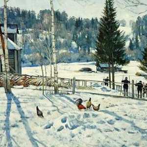 Композиция върху картината "Край на зимата, пладне" за ученици