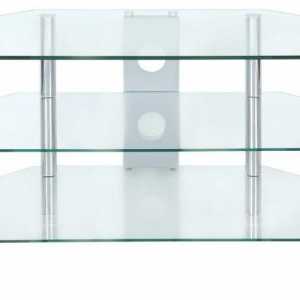 Стъклена стойка за телевизионна маса, на бордюра (снимка)