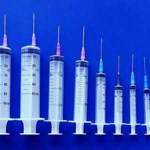 Видове спринцовки: универсална, инсулин, спринцовка за еднократна употреба Janet (150 ml)